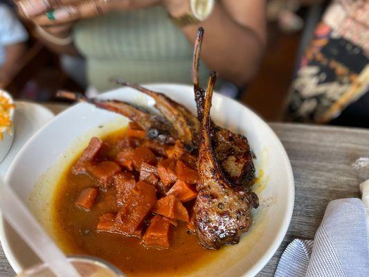 Moroccan Lamb chops Candied Yams