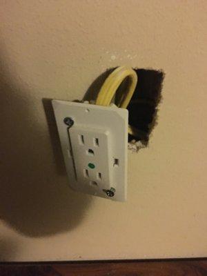 Outlets coming out of the wall, from day one of use.