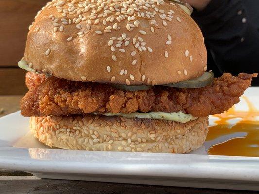 Hot fried chicken sandwich