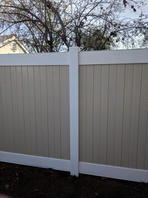 Freshly installed fence.