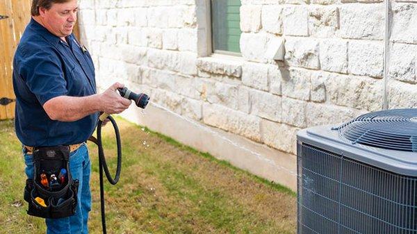 Helpful tip! When you do yard work, its great to also rinse off your unit.