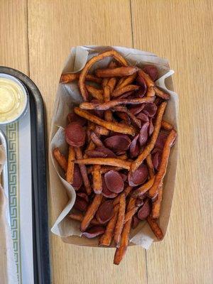 Sausage with Sweet Potato Fries