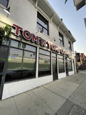 The Sign is in front of Tom n Toms Coffee where The First See's Candies Shop was built in 1921 by The Cultural Heritage Commission