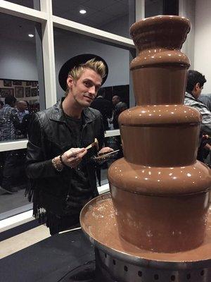 Backstreet Boy had a fountain at the BMG Music event