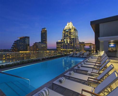 Rooftop Pool at Night