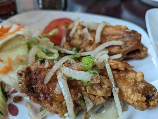 Garlic chicken wings (we ate some first...it came with more!)