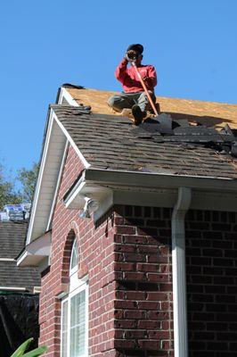 Residential Roof Replacement  in Progress