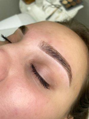 Brow wax and tint