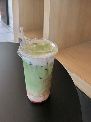 Strawberry Fields matcha latte