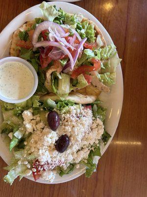 Chicken Shawarma, Greek Salad