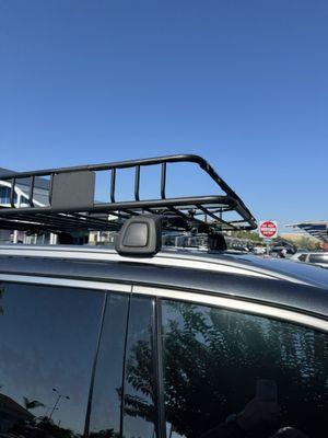 Roof rack bent out of place