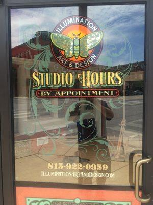 Storefront Door on North & Rockwell. Gold leaf lettering.