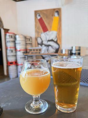 La Virgen Hazy IPA and Just F#cking Beer.