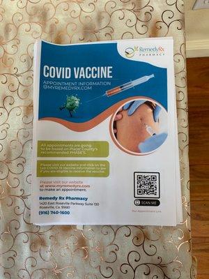 3.24.2021 Remedy RX Pharmacy Covid Vaccination Available! I received my second Covid vaccination! Thank you Dr. Khana and staff!