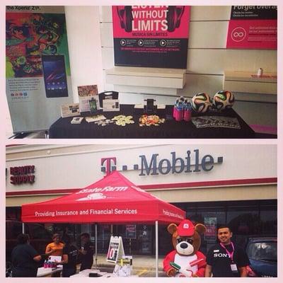 Tmobile, Sony & State Farm partner up to give phones away. Come by for the best prices in town.