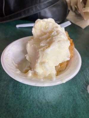 Cobbler and homemade ice cream