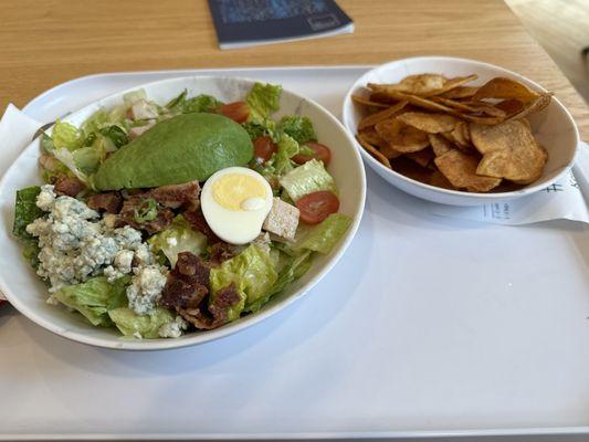 Cob salad and chips.