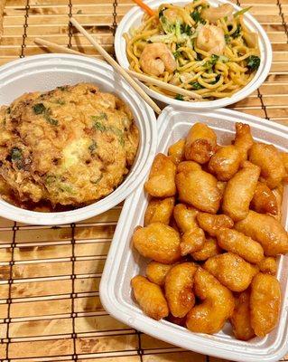 Shrimp Egg Foo Young, Shrimp Lo Mein, Honey Chicken - February 2023