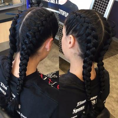 Dutch braids done by Jasmine!!!