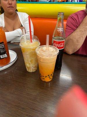 Mango Raspado with popping pearls, Thai Tea & a boring coke!