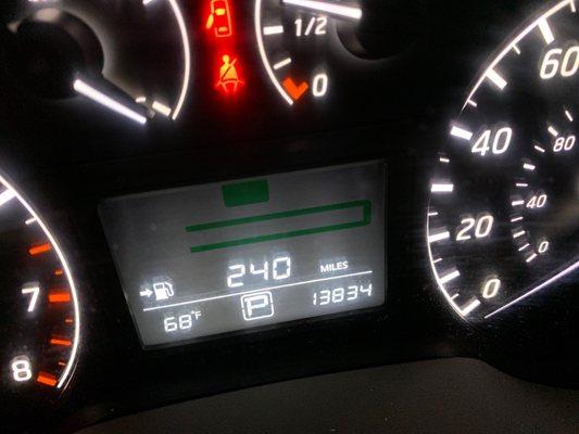 Showing current Mileage