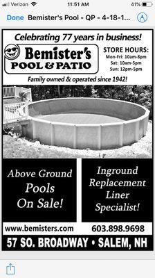 POOLS ON SALE!