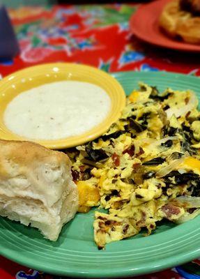 Southern Scramble with collards mixed in