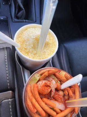 Vanilla raspado and churroslocos