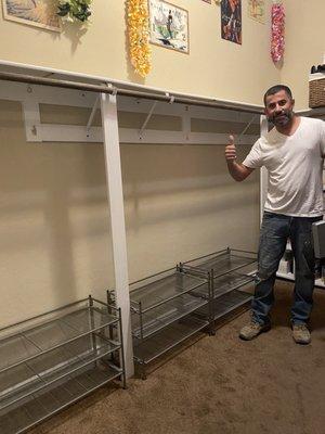 Thanks Pete for fixing and reinforcing the closet rod!