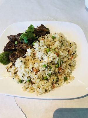 Shaking beef fry rice.