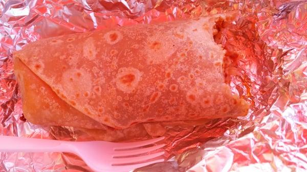 Chicken burrito was massive and flavorful.