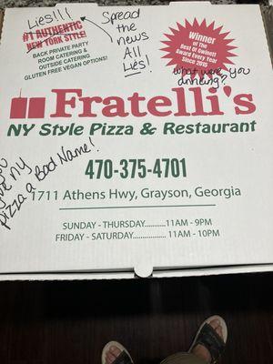 You give New York Pizza a "Bad Name"