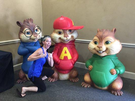 One of our amazing therapists with the chipmunks!!