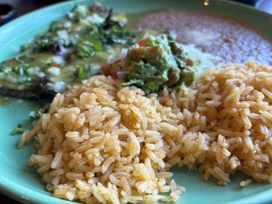 Rice, beans, and Filete Campastre