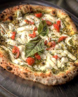 Gourmet Pizza with Pesto Genovese Base!