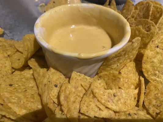 Beer cheese dip and chips