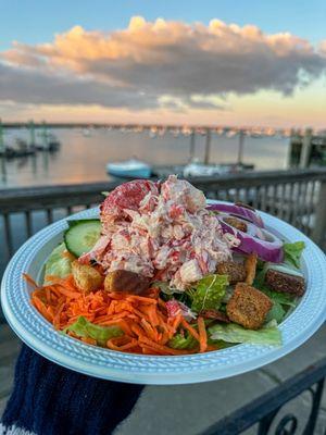 Lobster Salad over a garden salad