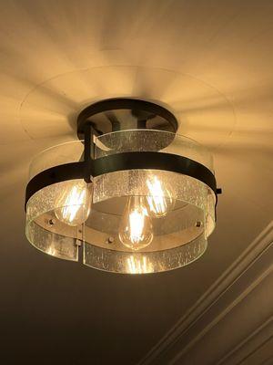 Semi flush 3 bulb interior fixture