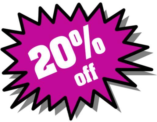 All first time customers 20% off