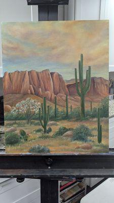 One of the oil class students' Arizona paintings