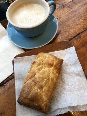 Beef Patty & cup of Haitian coffee w/ half & half