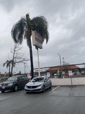 Outside sign. Location is across the street from Stater Bros.