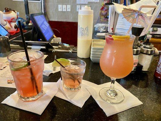 Drinks still pretty decent. Strawberry Margarita, Tito's with cranberry and Sex on the Beach 2 thumbs up.