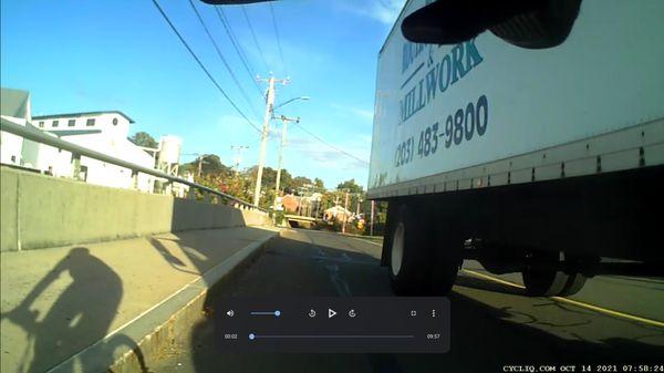 Passing too close to a cyclist