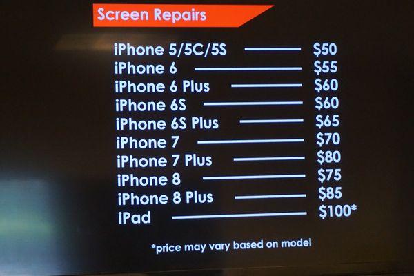 iPhone and iPad repair prices