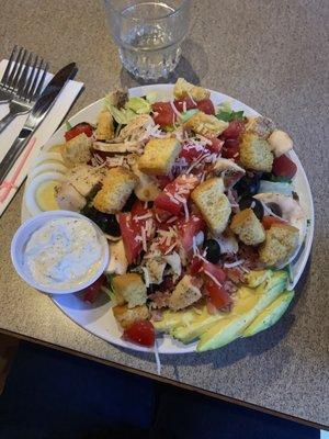 Cobb salad with bleu cheese & a martini