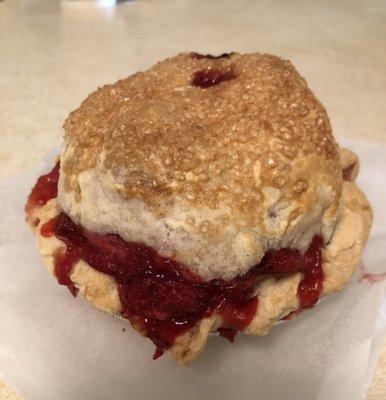 Strawberry-rhubarb mini pie. Tastes great!