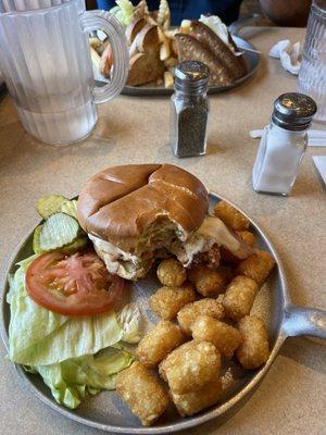 Chicken Sandwich and tots!