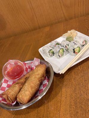 Egg roll and California Roll