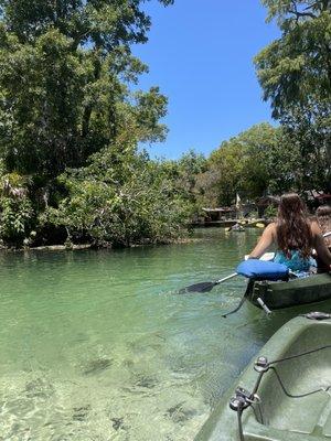 our kayaks and the water